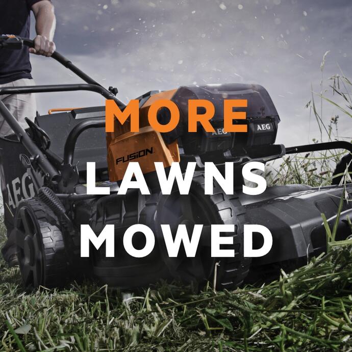 More lawns mowed using an AEG FUSION lawn mower