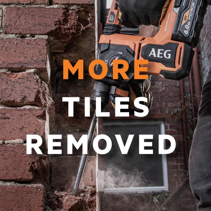 More tiles removed using an AEG FUSION rotary hammer drill